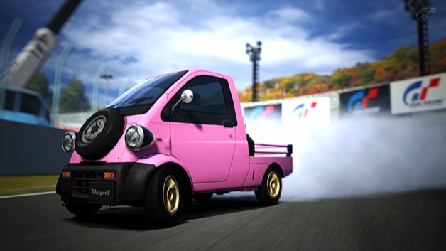 Gran Turismo 5 daihatsu midget flate bed in cream for sale uk