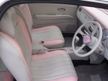 pink-nissan-figaro-interior-2 left hand drive nissan figaro LHD for sale USA seats