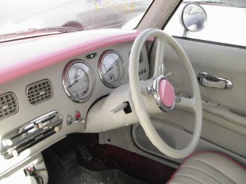 pink-nissan-figaro-steering-wheel steering wheel left hand drive nissan figaro LHD for sale USA